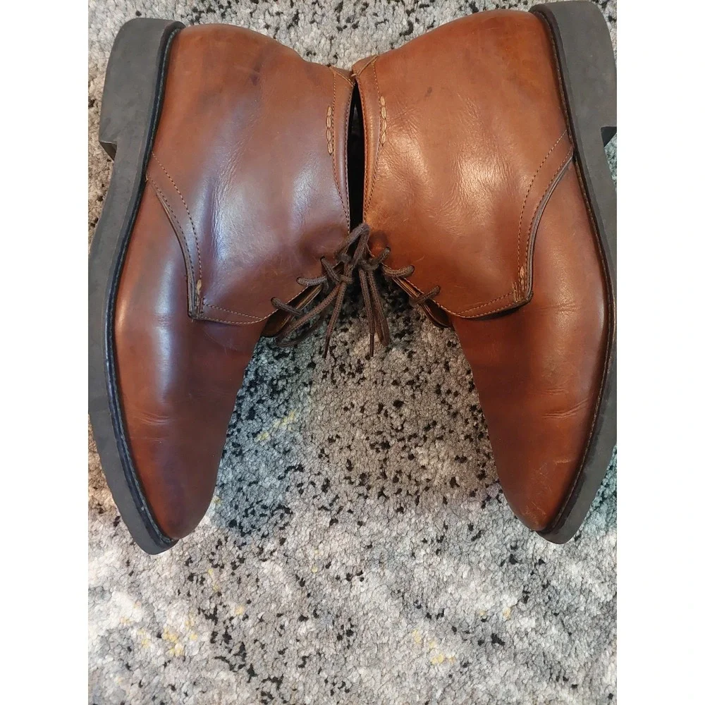 Brown Leather Chukka Ankle Boots Men's Dress Casual Comfortech Cognac Size 10